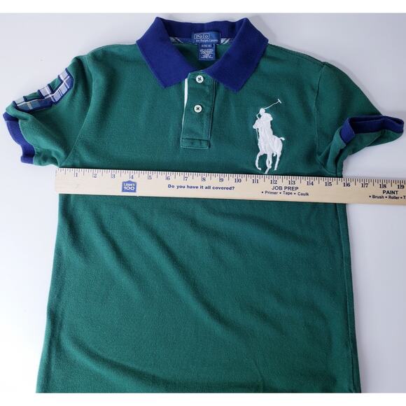 POLO RALPH LAUREN Youth Boy's Size M(10-12) BIG PONY ~ #3 S/S POLO Shirt Green - Picture 9 of 13